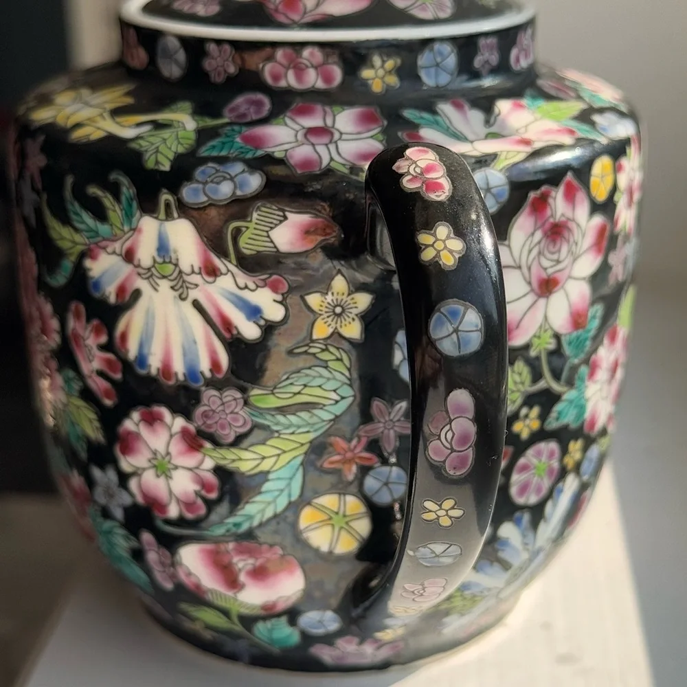 Vintage Chinese Tea Pot (flawless except few speckles INSIDE) ceramic - Picture 3 of 12